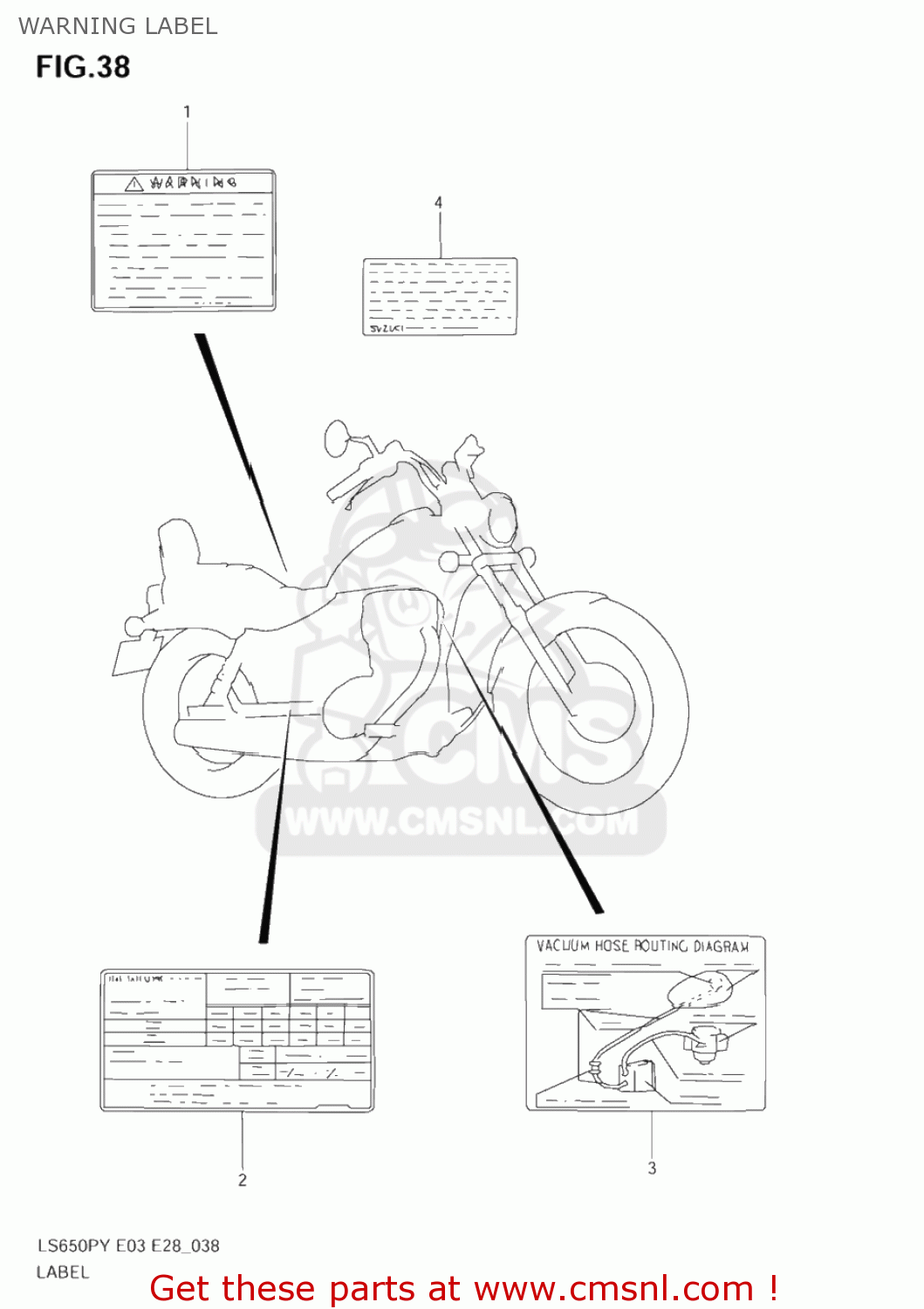 WARNING LABEL LS650P SAVAGE 1997 (V) USA (E03)