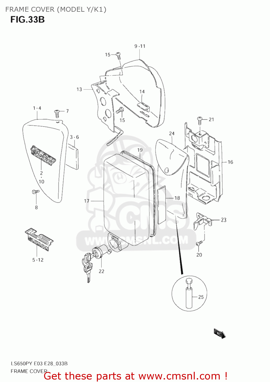 FRAME COVER (MODEL Y/K1) LS650P SAVAGE 1998 (W) USA (E03)