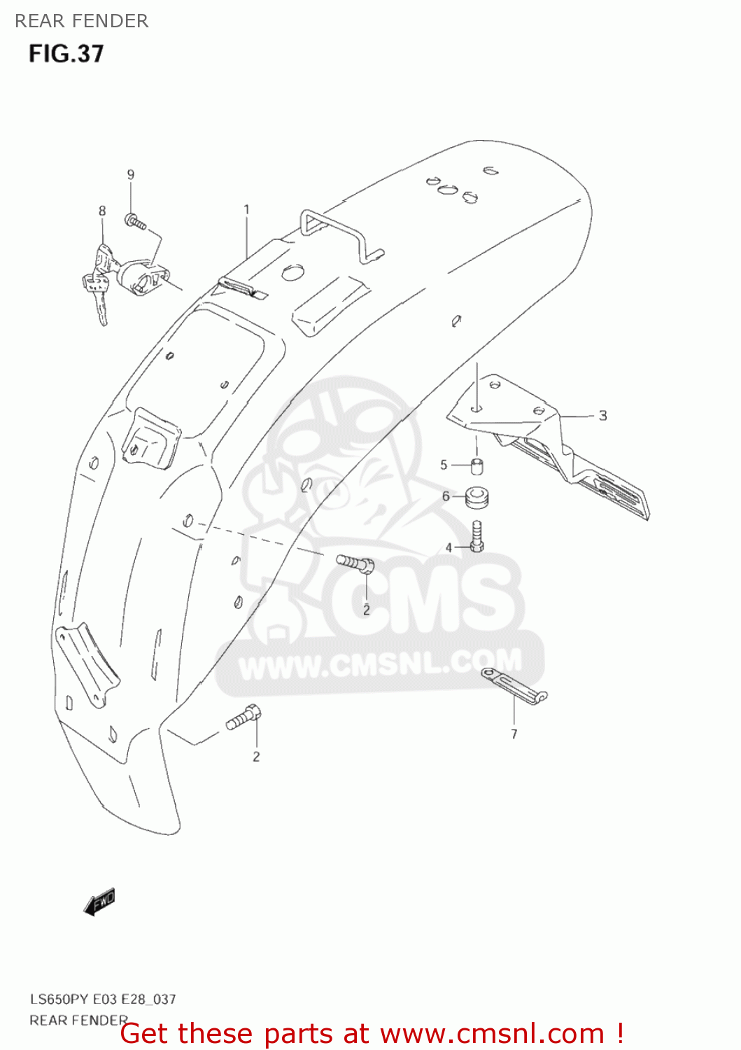 REAR FENDER LS650P SAVAGE 1998 (W) USA (E03)