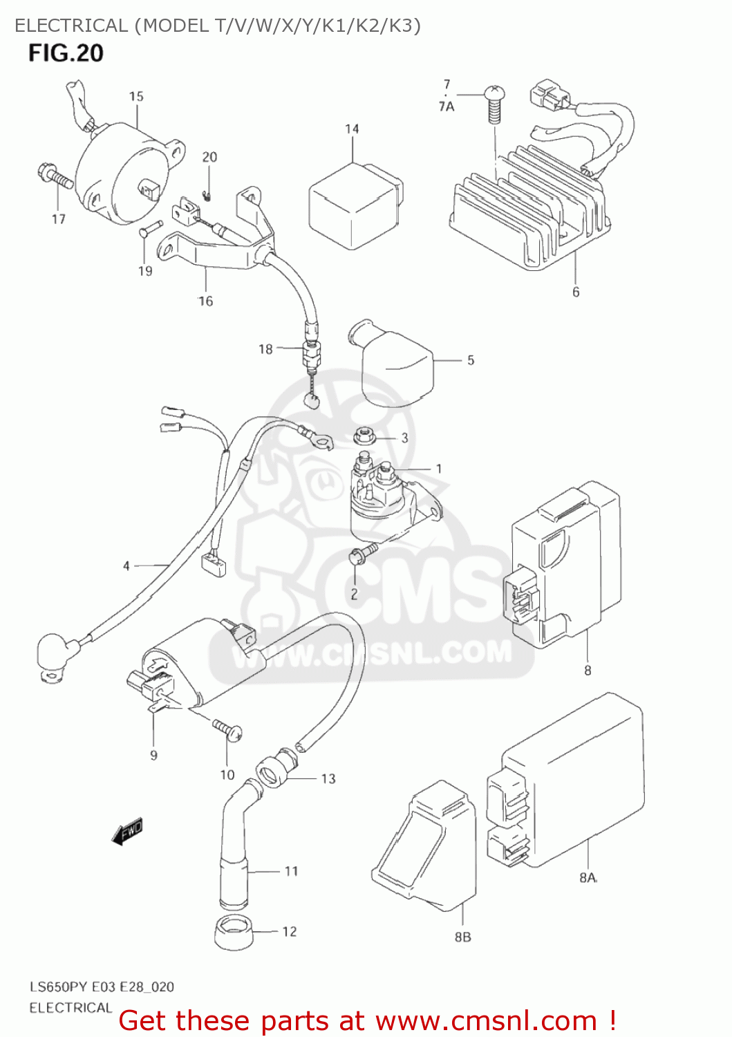 ELECTRICAL (MODEL T/V/W/X/Y/K1/K2/K3) LS650P SAVAGE 1999 (X) USA (E03)