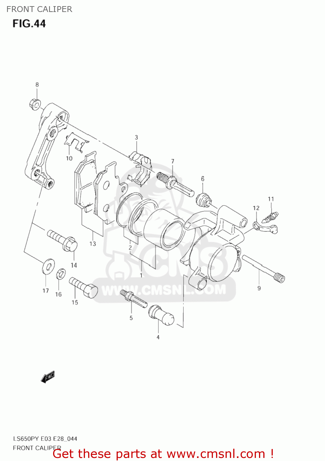 FRONT CALIPER LS650P SAVAGE 1999 (X) USA (E03)