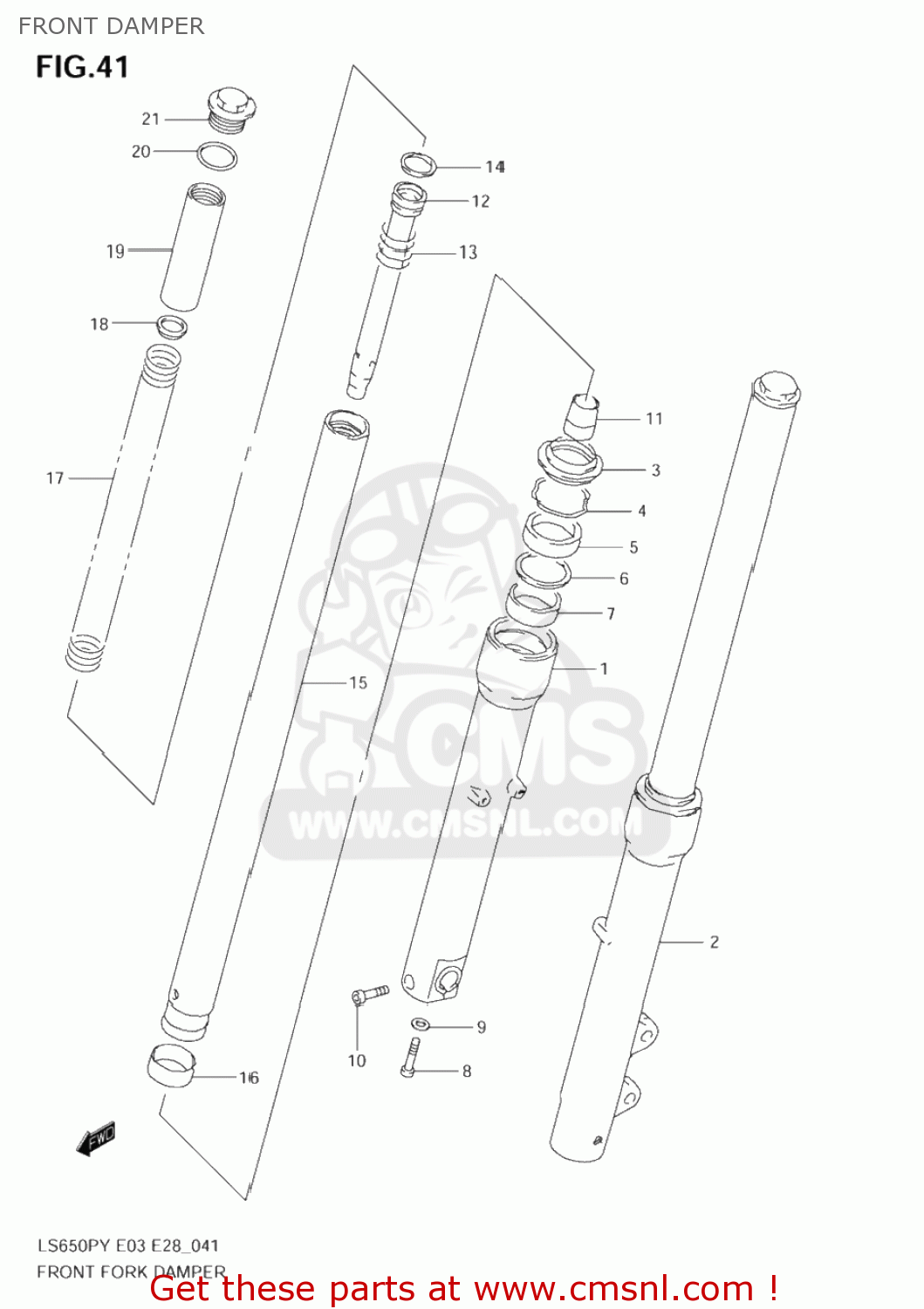 FRONT DAMPER LS650P SAVAGE 2001 (L1) USA (E03)