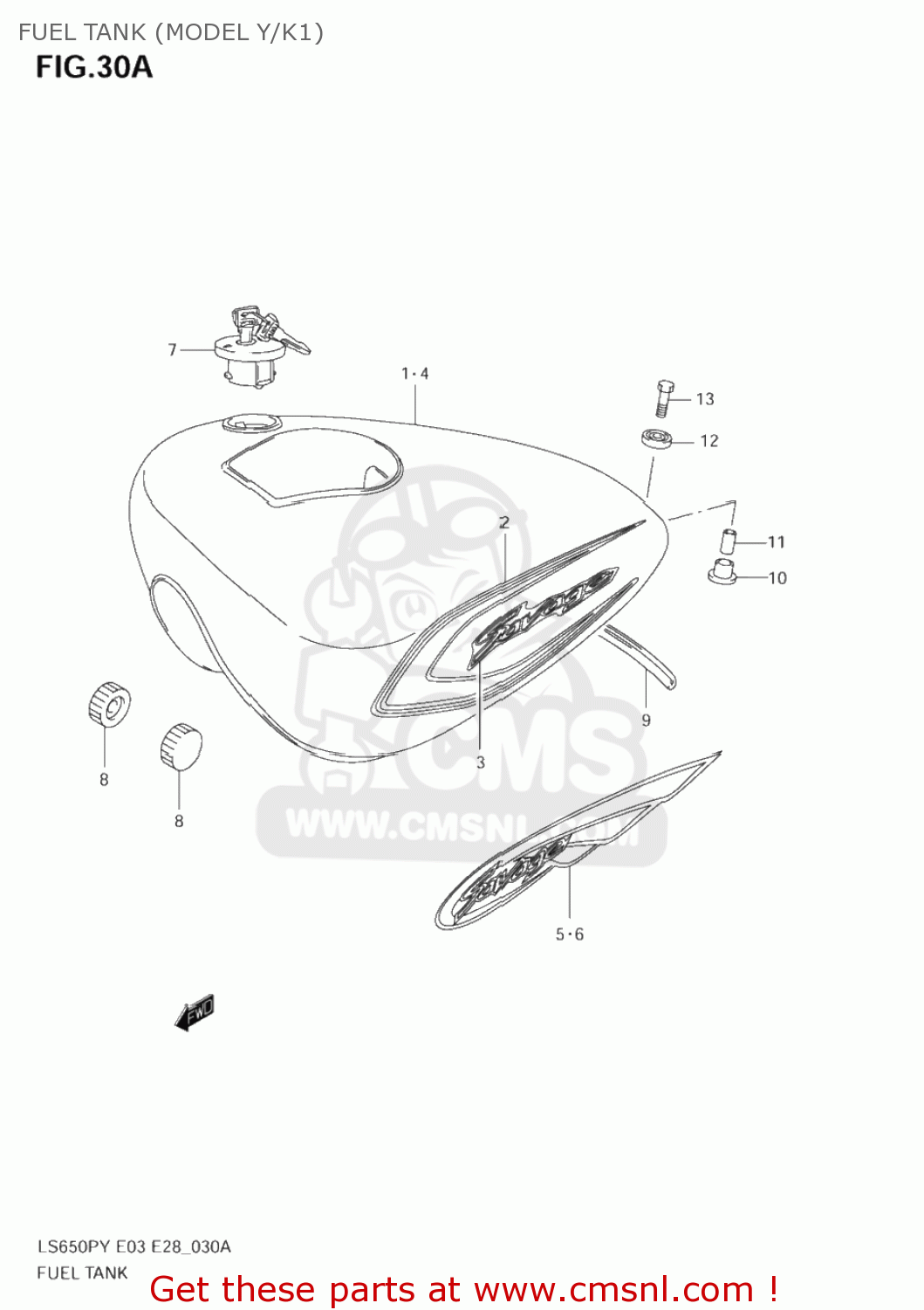 FUEL TANK (MODEL Y/K1) LS650P SAVAGE 2001 (L1) USA (E03)