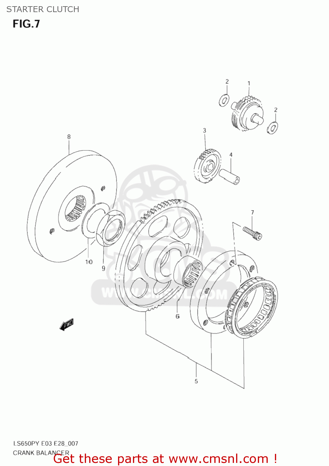 STARTER CLUTCH LS650P SAVAGE 2001 (L1) USA (E03)