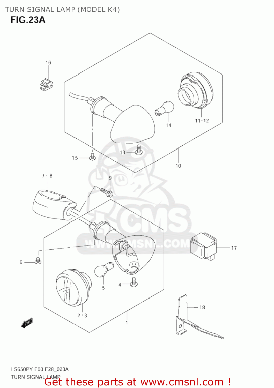 TURN SIGNAL LAMP (MODEL K4) LS650P SAVAGE 2001 (L1) USA (E03)
