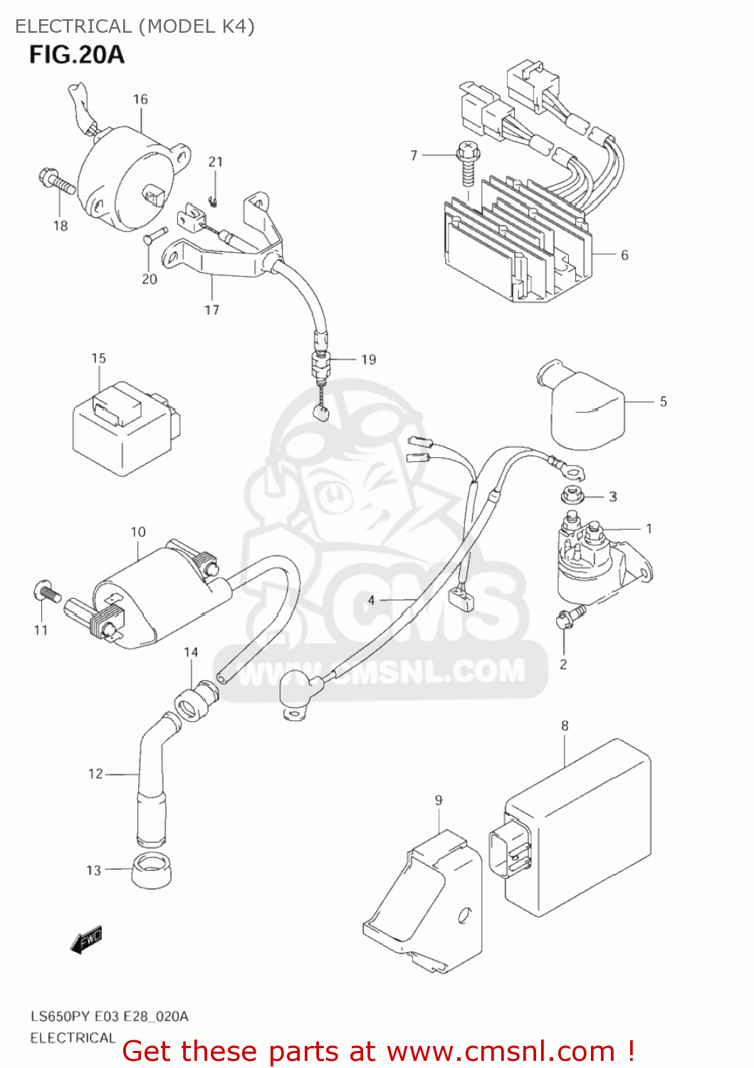 Suzuki LS650P SAVAGE 2002 (L2) USA (E03) ELECTRICAL (MODEL ... savage 650 wiring diagram 