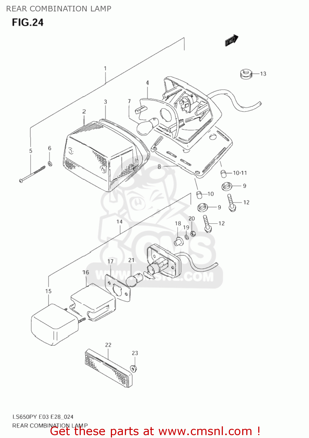 REAR COMBINATION LAMP LS650P SAVAGE 2002 (L2) USA (E03)
