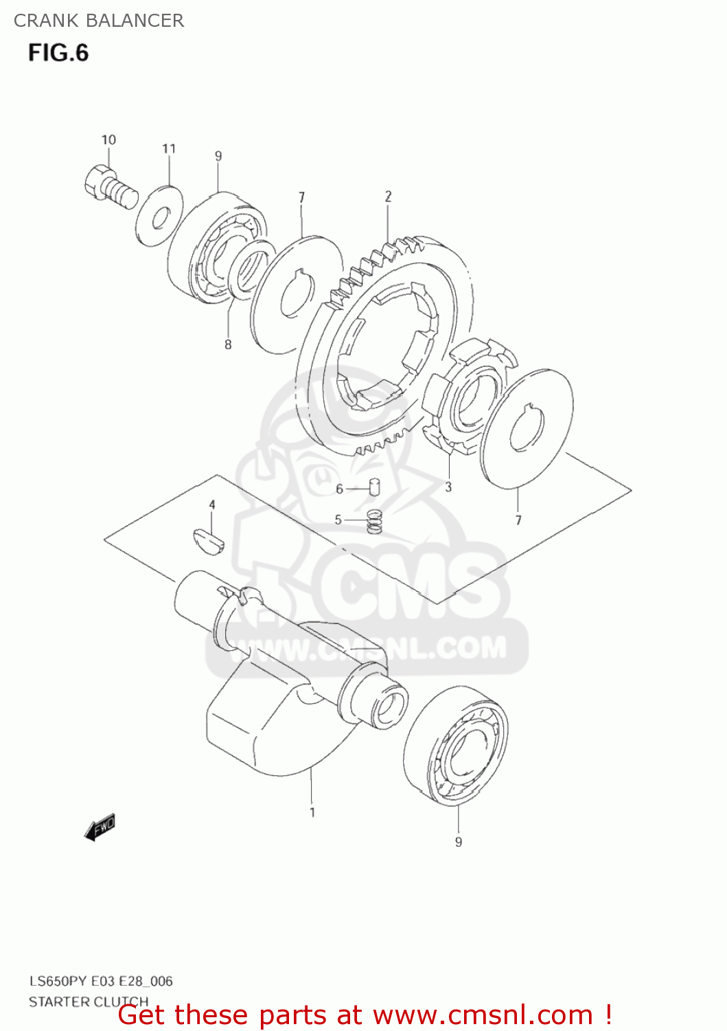 CRANK BALANCER LS650P SAVAGE 2003 (L3) USA (E03)