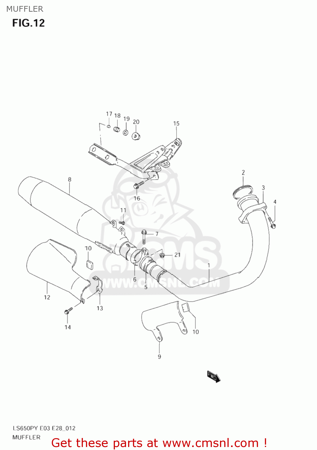 MUFFLER LS650P SAVAGE 2003 (L3) USA (E03)