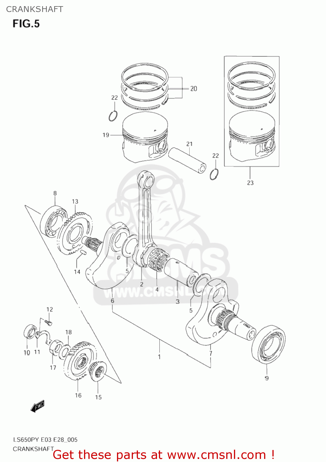 CRANKSHAFT LS650P SAVAGE 2004 (L4) USA (E03)