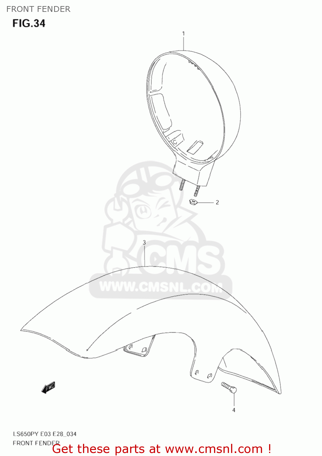 FRONT FENDER LS650P SAVAGE 2004 (L4) USA (E03)