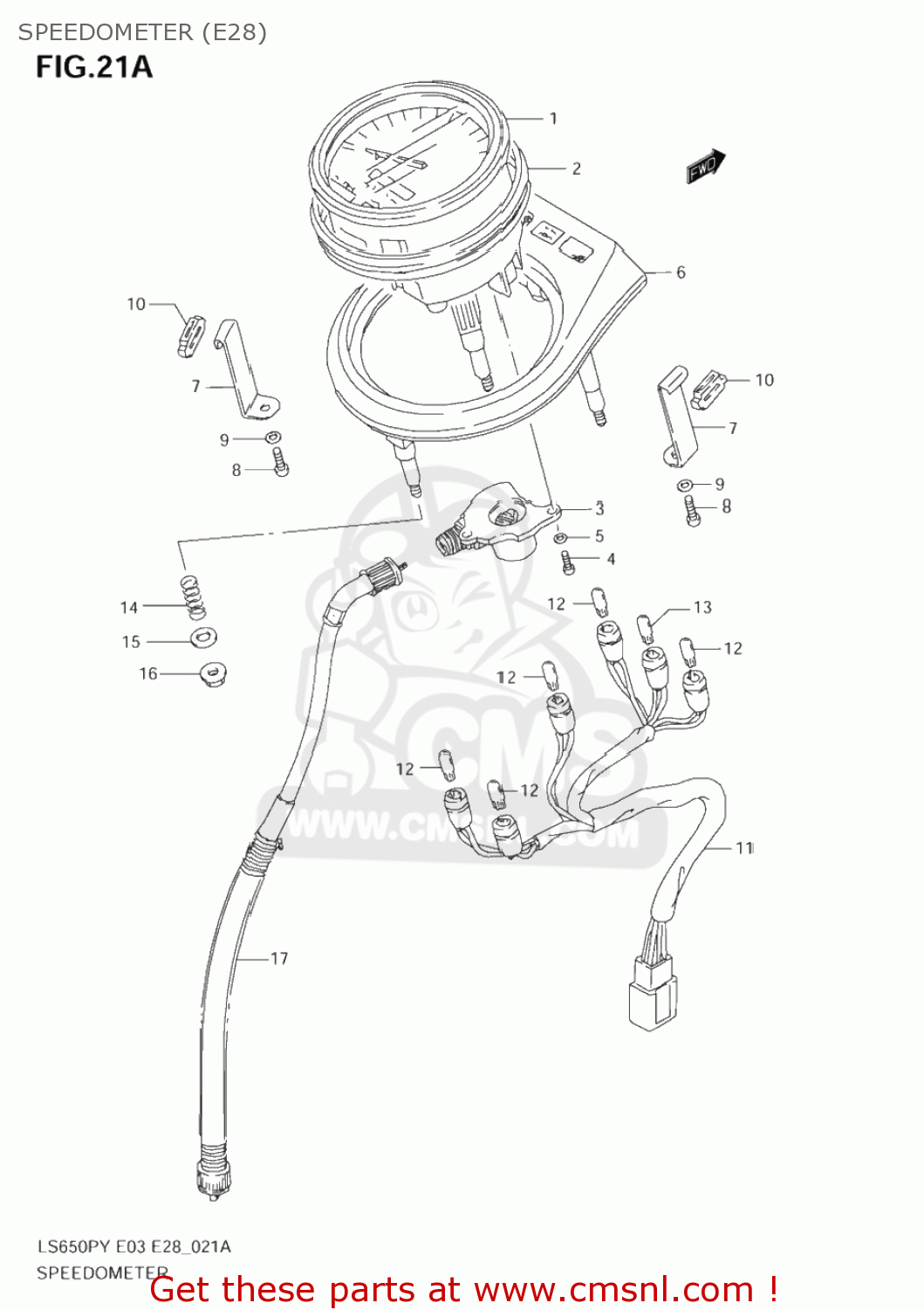 SPEEDOMETER (E28) LS650P SAVAGE 2004 (L4) USA (E03)