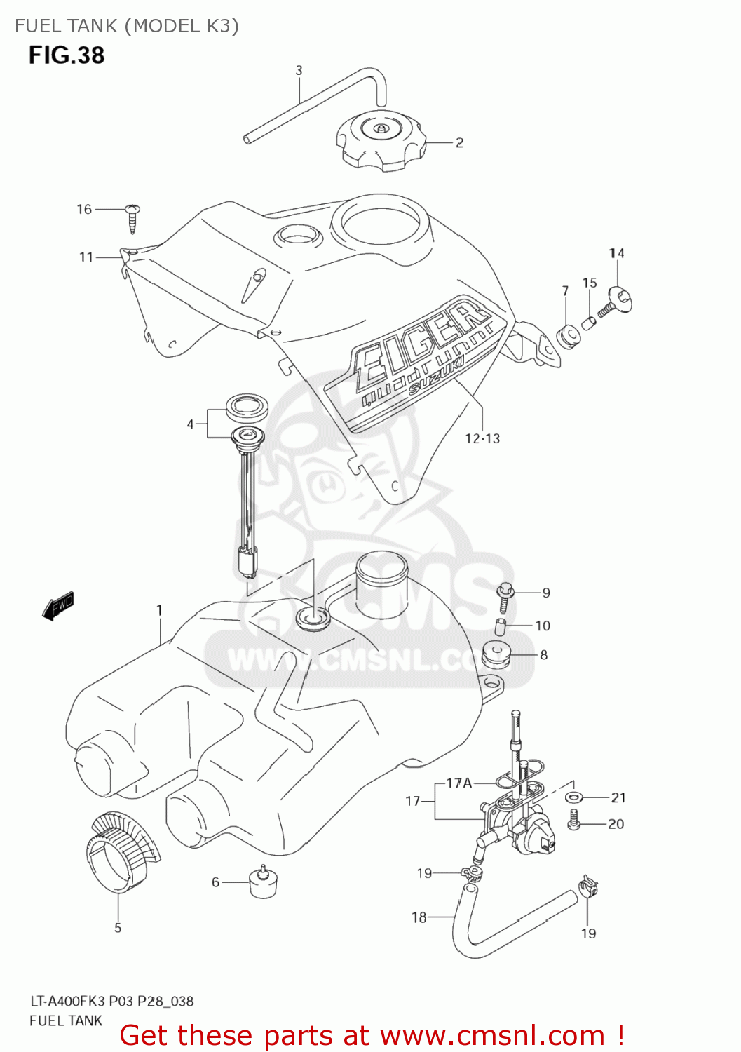 Suzuki LTA400FC EIGER AUTO 4WD 2005 (K5) USA (E03) LTA400FC LT A400FC