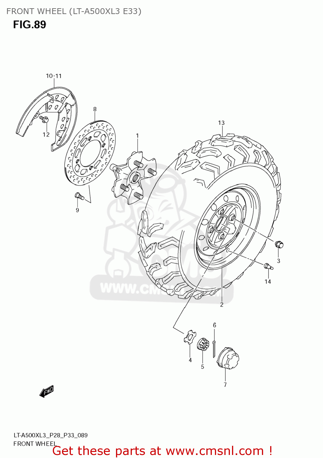 Suzuki LTA500X KING QUAD 2013 (L3) USA (E03) KINGQUAD KINGQUAD FRONT
