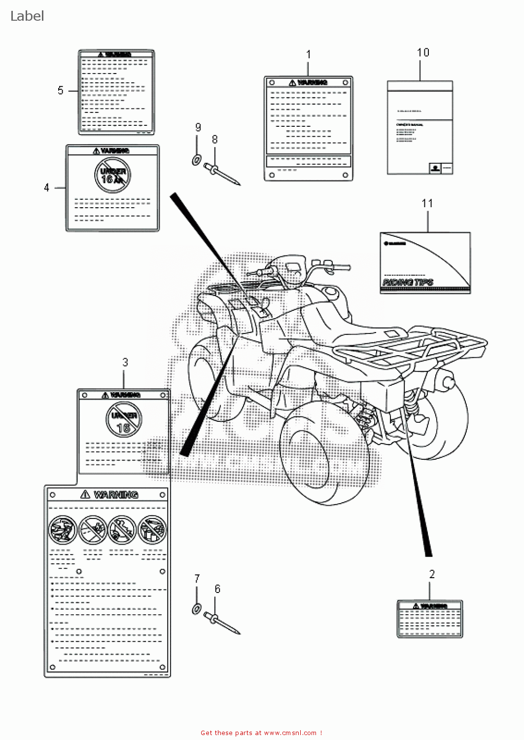 Suzuki LT-A750X(Z) KINGQUAD AXi 4X4 2015 Label - buy original Label ...