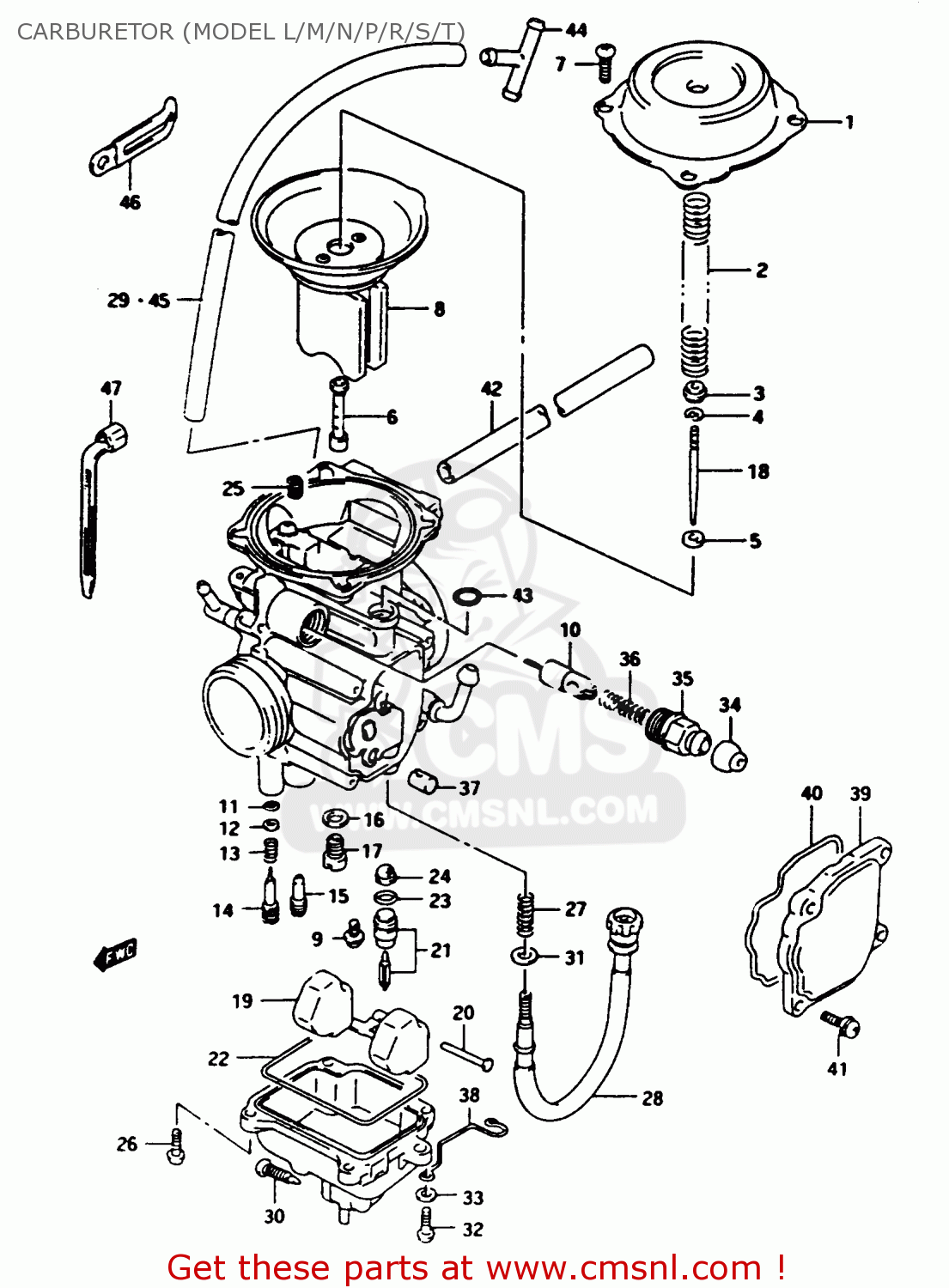 Suzuki Lt-f250 1990 (l) Carburetor (model L/m/n/p/r/s/t) - schematic ...