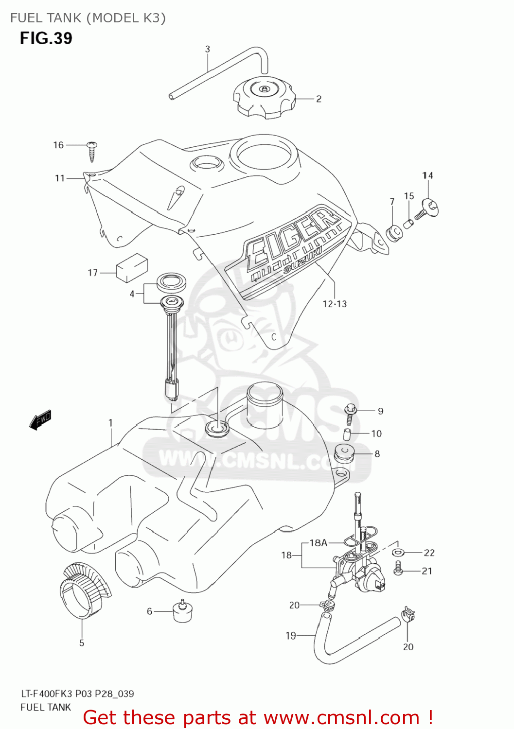 Suzuki LTF400F EIGER 4WD 2005 (K5) USA (E03) LTF400F LT F400F FUEL