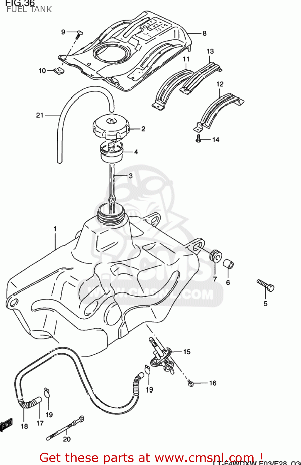 Suzuki LTF4WDX KING QUAD 1996 (T) USA (E03) KINGQUAD KINGQUAD FUEL