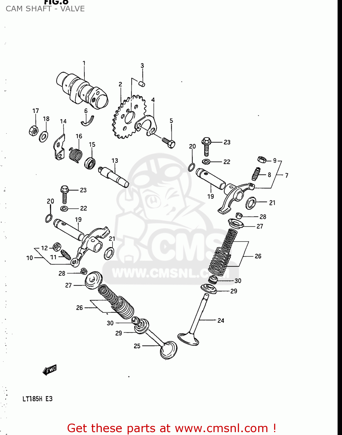 Suzuki LT185 1985 (F) USA (E03) CAM SHAFT - VALVE - buy original CAM ...