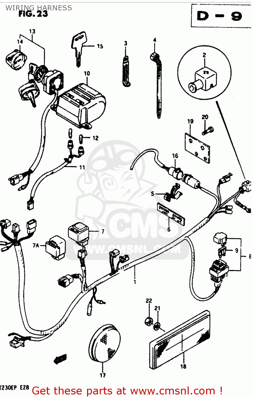 Suzuki Lt230e 1987 (h) Wiring Harness - schematic partsfiche kfx 400 wiring diagram 