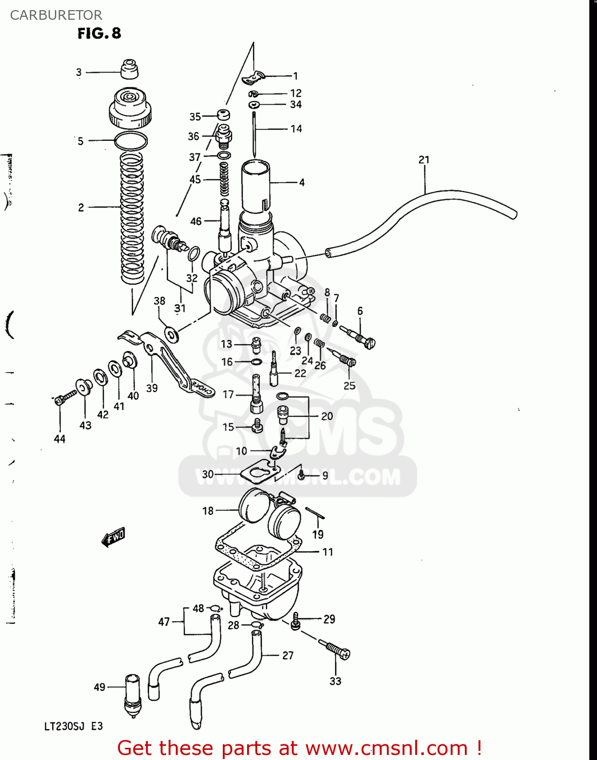 Suzuki LT230S 1985 (F) USA (E03) CARBURETOR buy original CARBURETOR