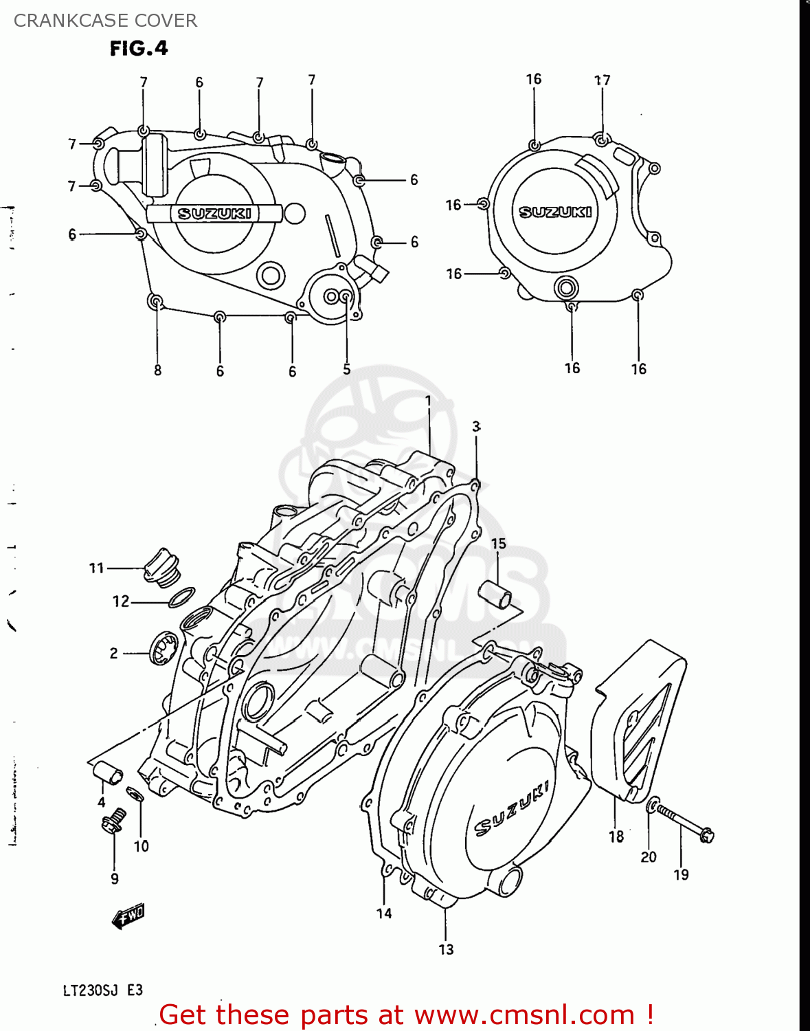 Suzuki LT230S 1985 (F) USA (E03) parts lists and schematics