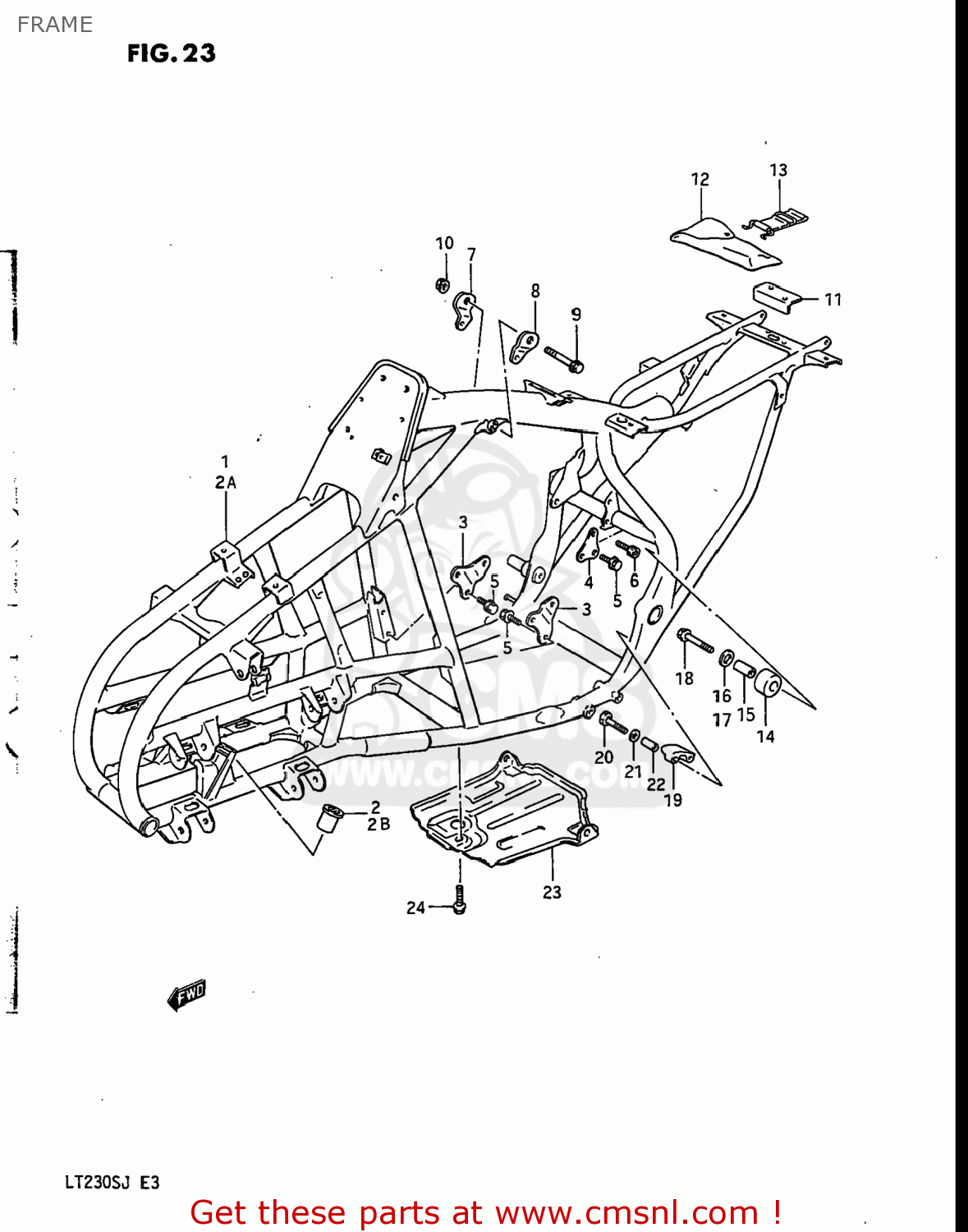Suzuki LT230S 1985 (F) USA (E03) FRAME buy original FRAME spares online