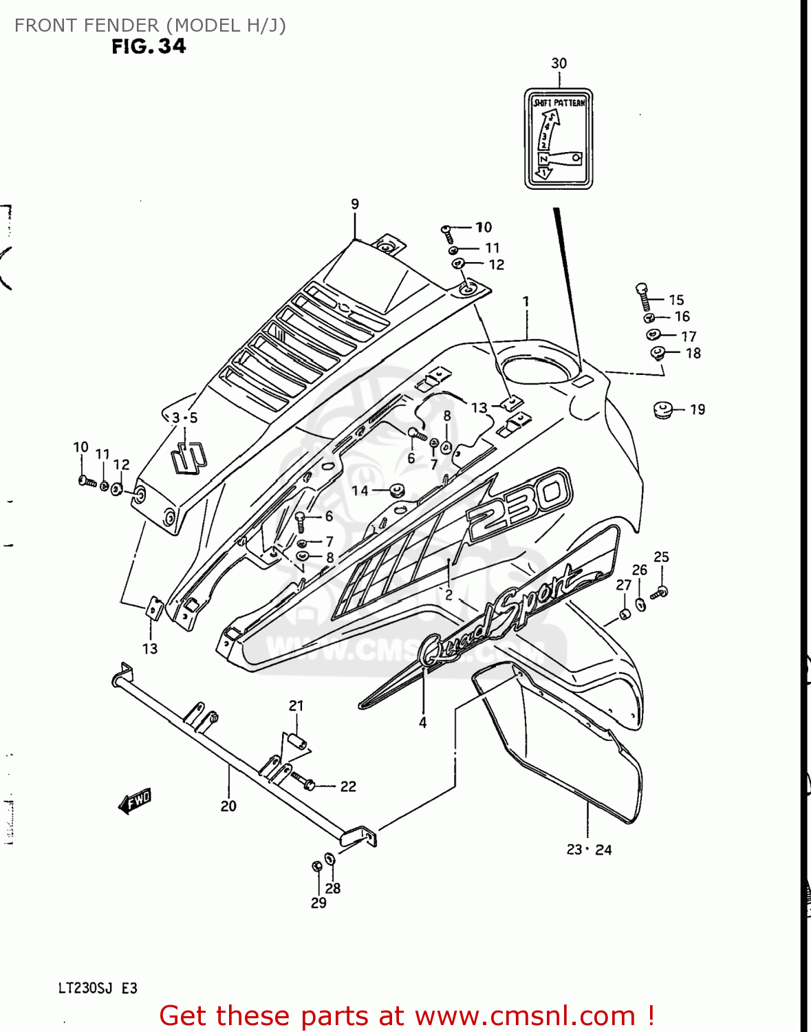 Suzuki LT230S 1985 (F) USA (E03) parts lists and schematics