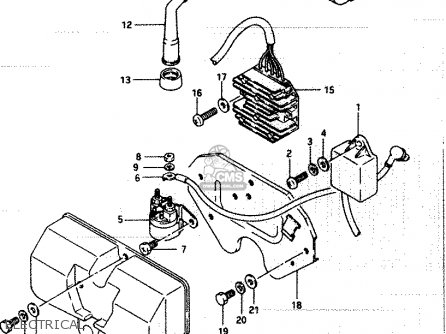 Suzuki Lt250 1985 (eff) parts list partsmanual partsfiche two wiring diagram color list 