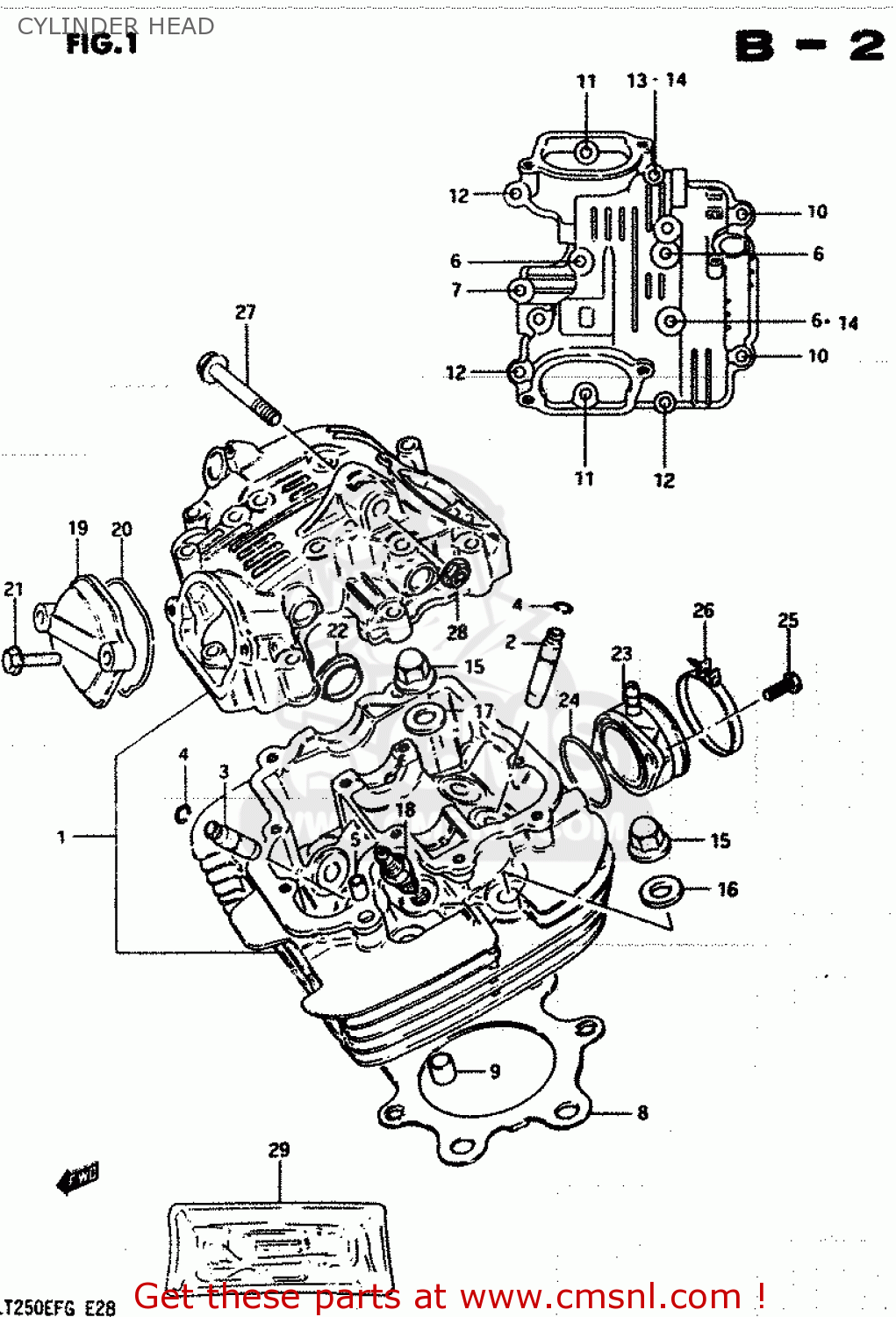 Suzuki LT250EF 1985 (F) CYLINDER HEAD - buy original CYLINDER HEAD ...