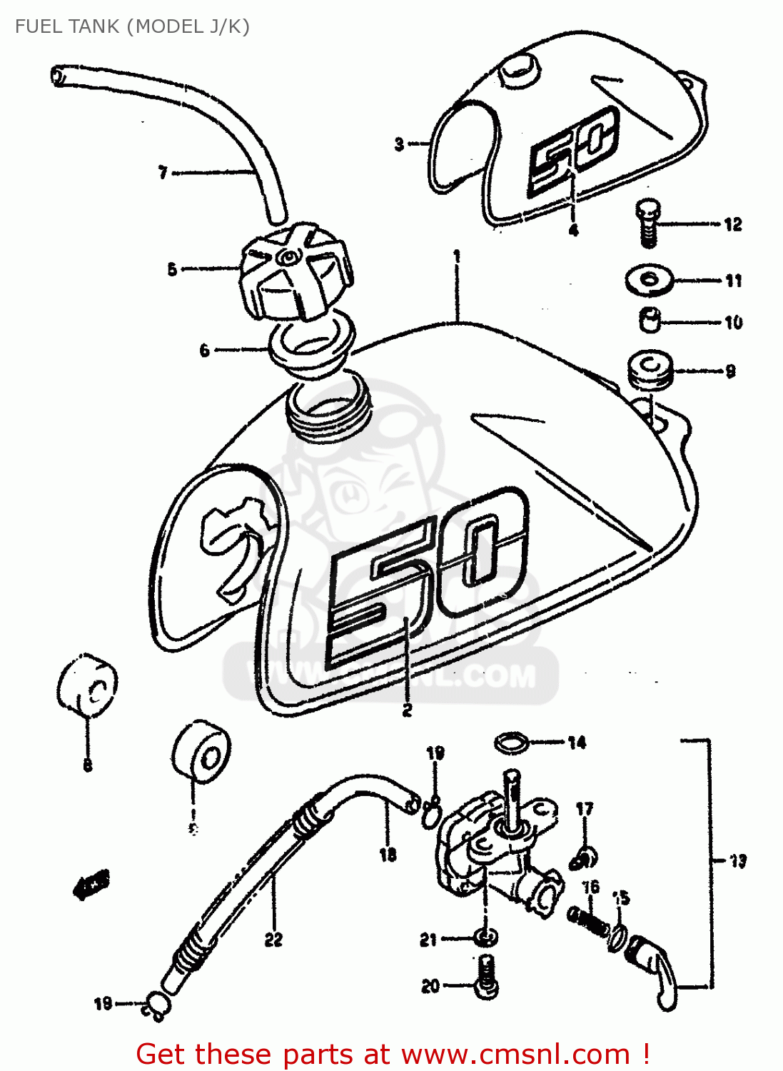 Suzuki LT50 1984 (E) FUEL TANK (MODEL J/K) buy original FUEL TANK