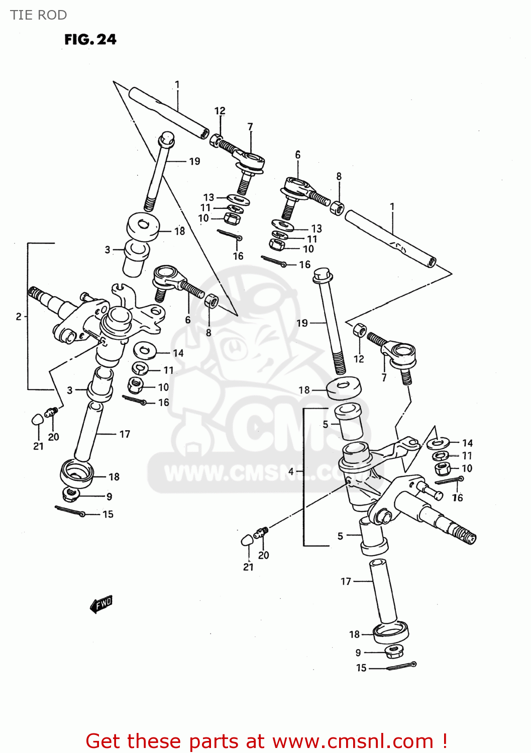 Suzuki LT80 1990 (L) USA (E03) TIE ROD buy original TIE ROD spares online