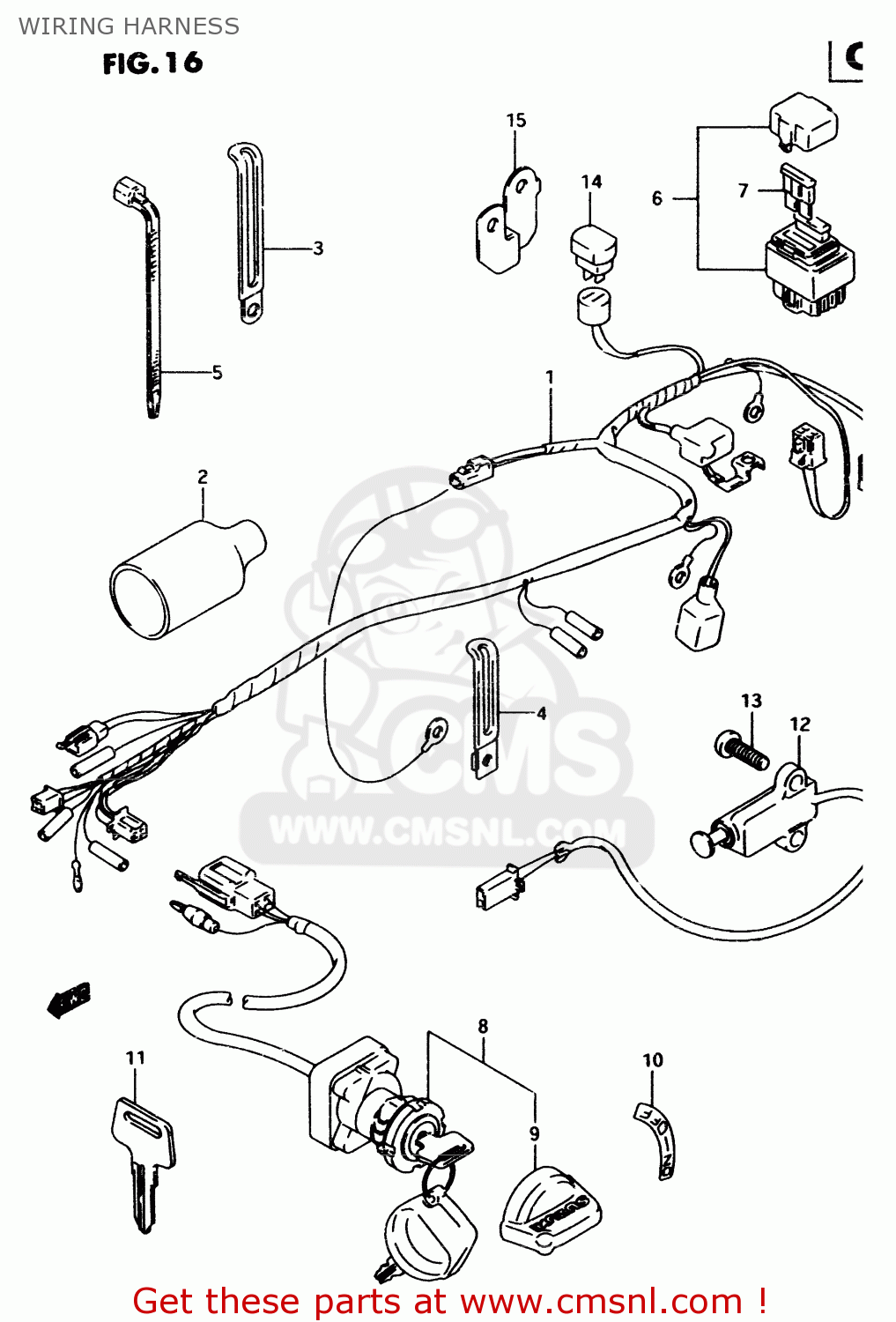 Suzuki LT80 1997 (V) WIRING HARNESS - buy original WIRING ... mercury tachometer wiring 