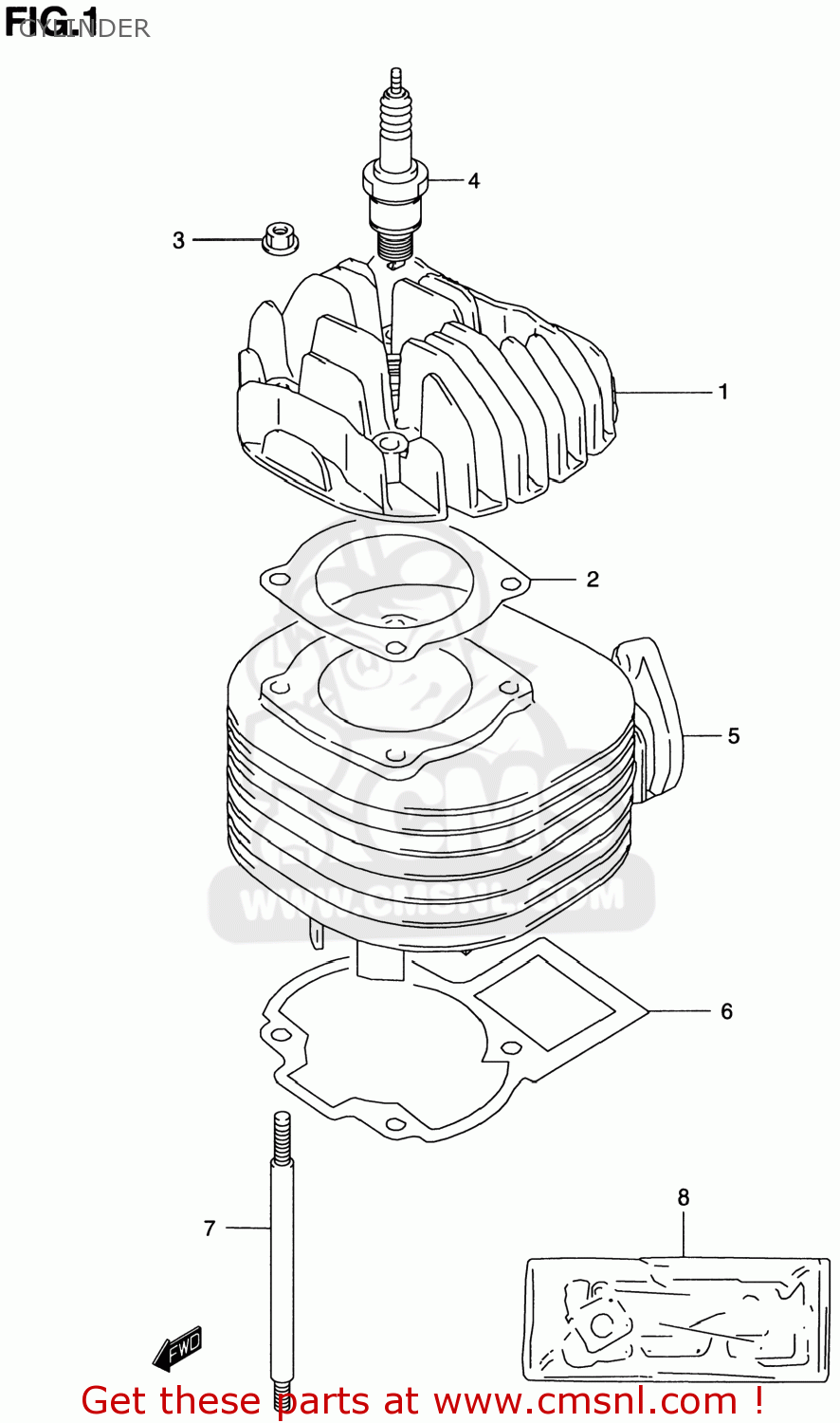 Suzuki LT80 QUAD SPORT 1999 (X) USA (E03) QUADSPORT QUADSPORT CYLINDER