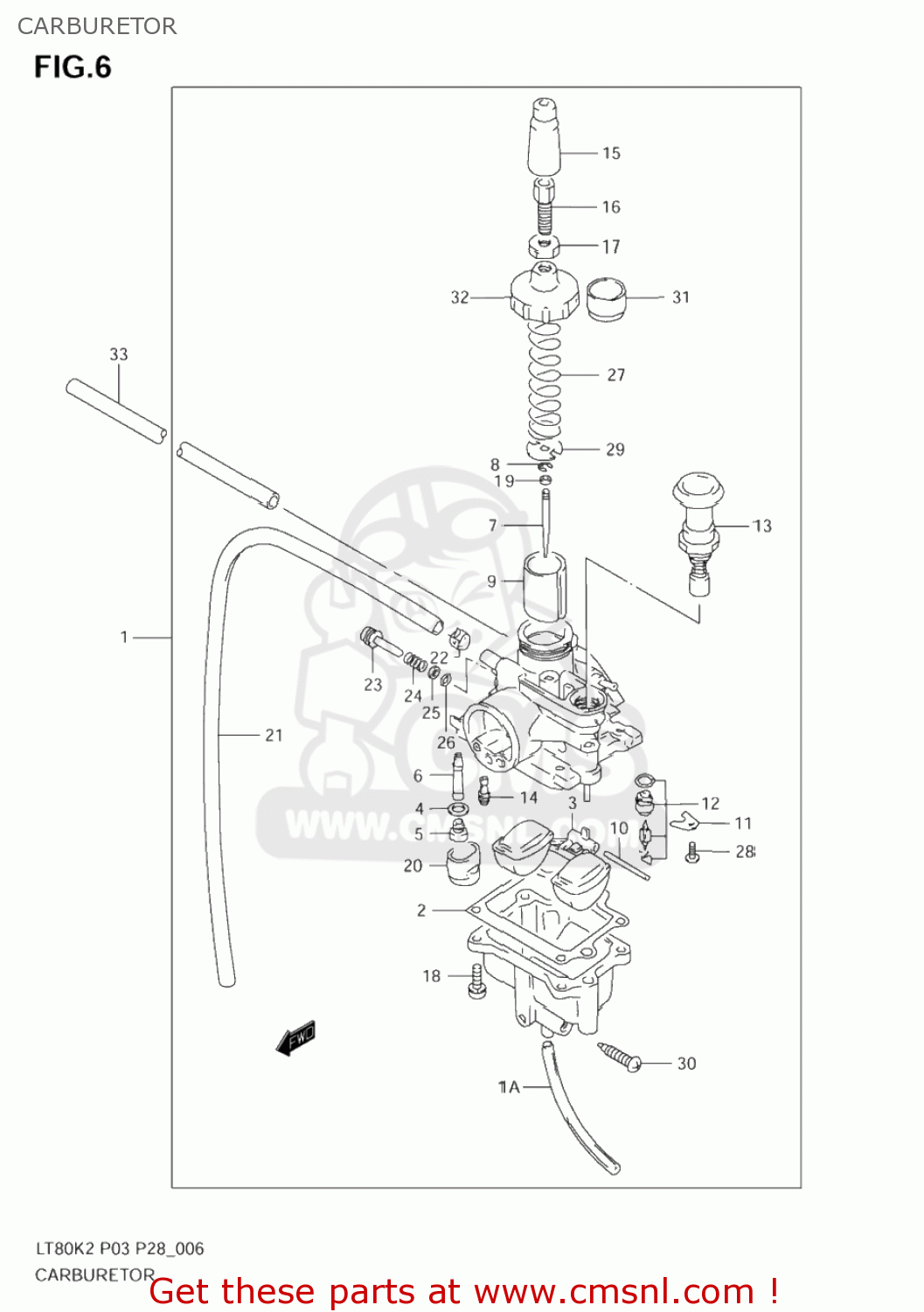 Suzuki LT80 QUAD SPORT 2005 (K5) USA (E03) QUADSPORT QUADSPORT CARBURETOR buy original