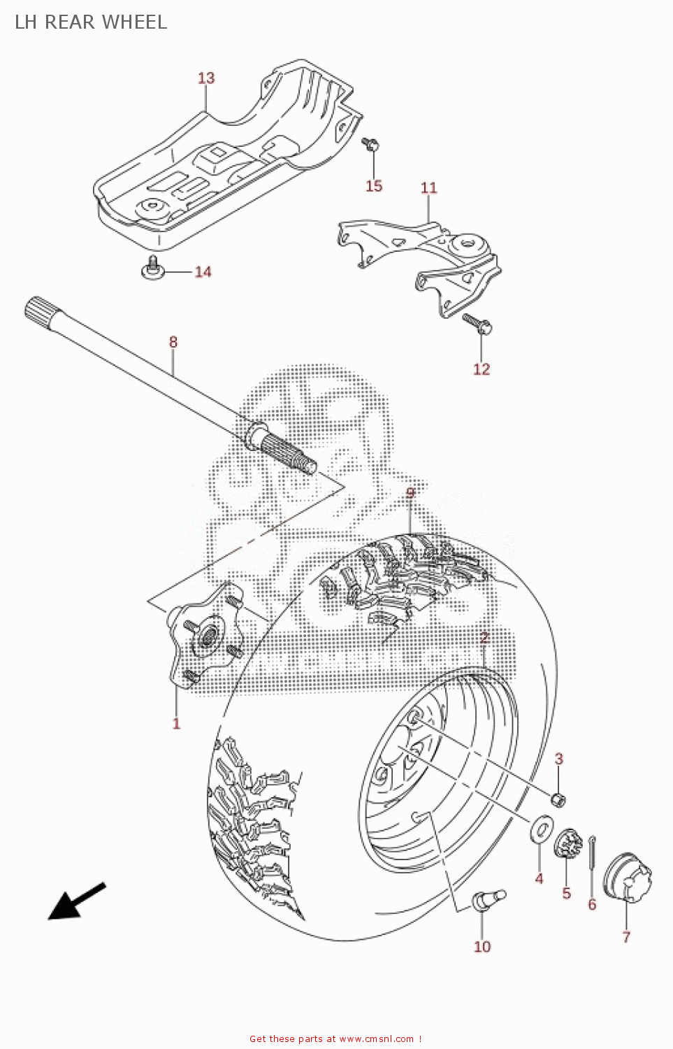 Lh Rear Wheel Disc Suzuki LT-A400F KINGQUAD ASi 4X4 2020 LH REAR WHEEL - buy original LH ...