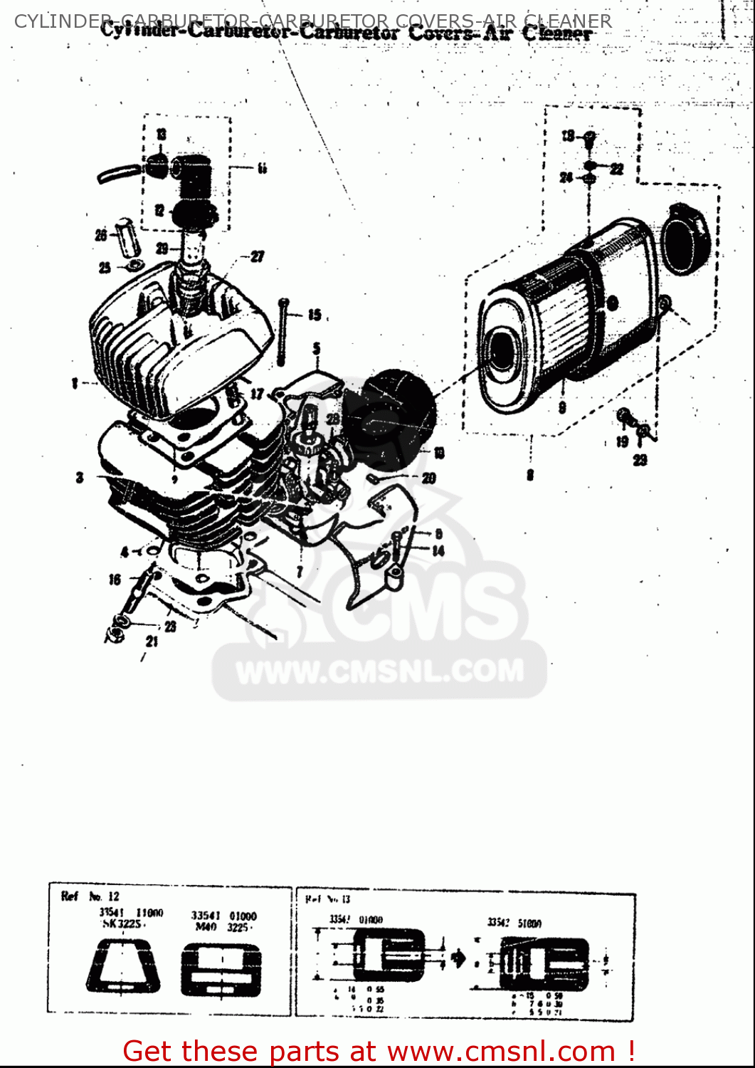 CYLINDER-CARBURETOR-CARBURETOR COVERS-AIR CLEANER M15 M15D M12 1968 USA (E03)