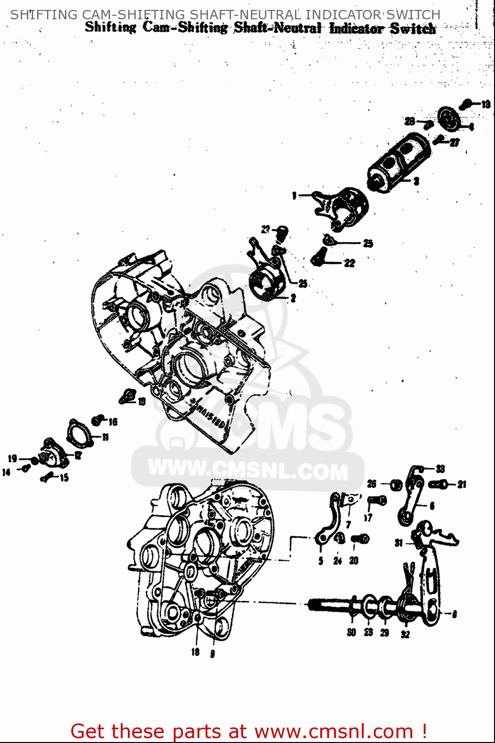 SHIFTING CAM-SHIFTING SHAFT-NEUTRAL INDICATOR SWITCH M15 M15D M12 1968 USA (E03)