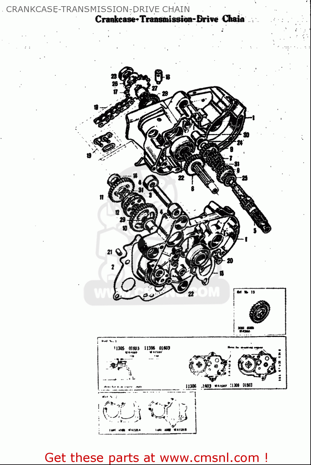 CRANKCASE-TRANSMISSION-DRIVE CHAIN M15 M15D M12 1968 USA (E03)