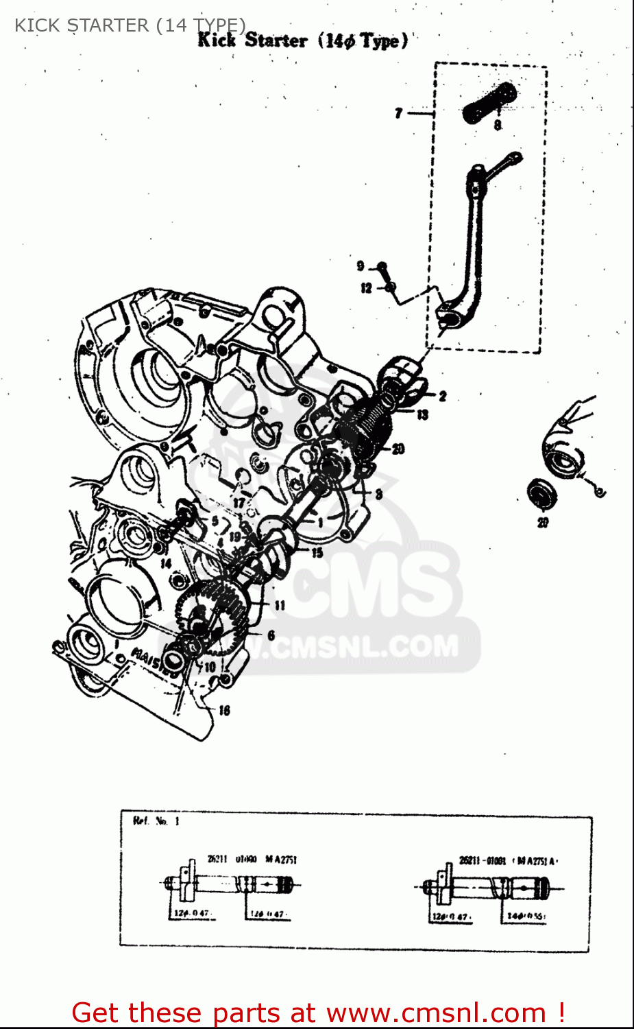 KICK STARTER (14 TYPE) M15 M15D M12 1968 USA (E03)