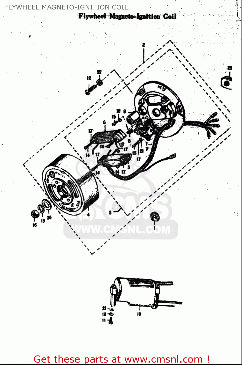 FLYWHEEL MAGNETO-IGNITION COIL M15 M15D M12 1968 USA (E03)