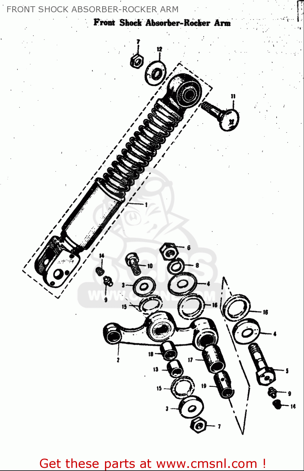 FRONT SHOCK ABSORBER-ROCKER ARM M15 M15D M12 1968 USA (E03)