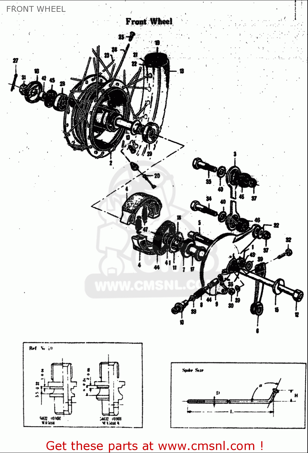 FRONT WHEEL M15 M15D M12 1968 USA (E03)