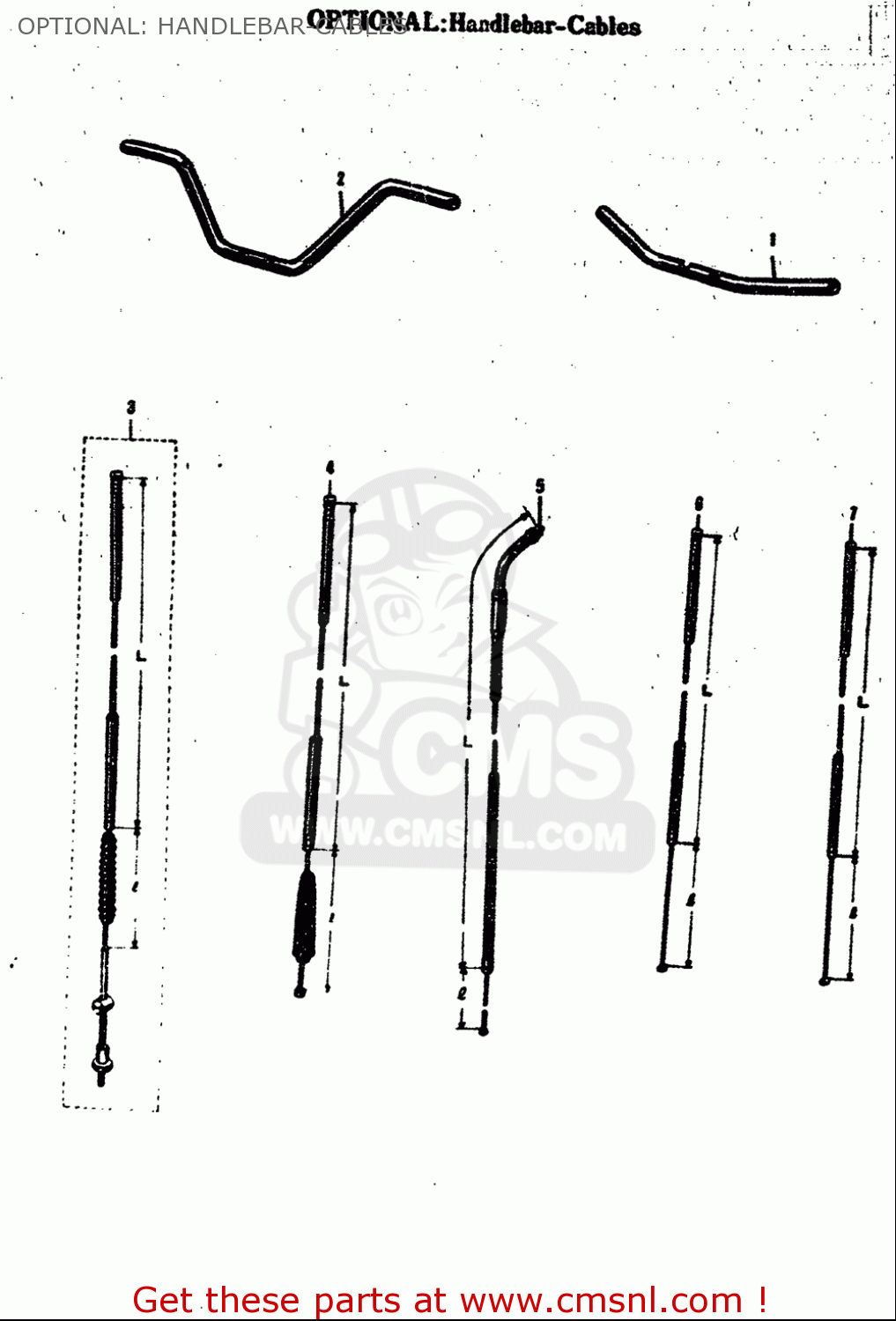 OPTIONAL: HANDLEBAR-CABLES M15 M15D M12 1968 USA (E03)
