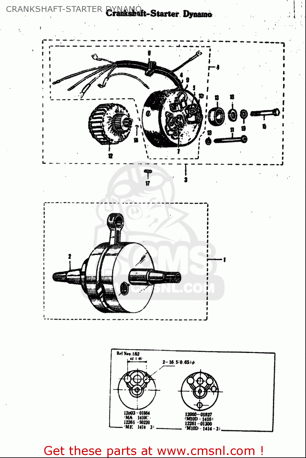 CRANKSHAFT-STARTER DYNAMO M15 M15D M12 1968 USA (E03)