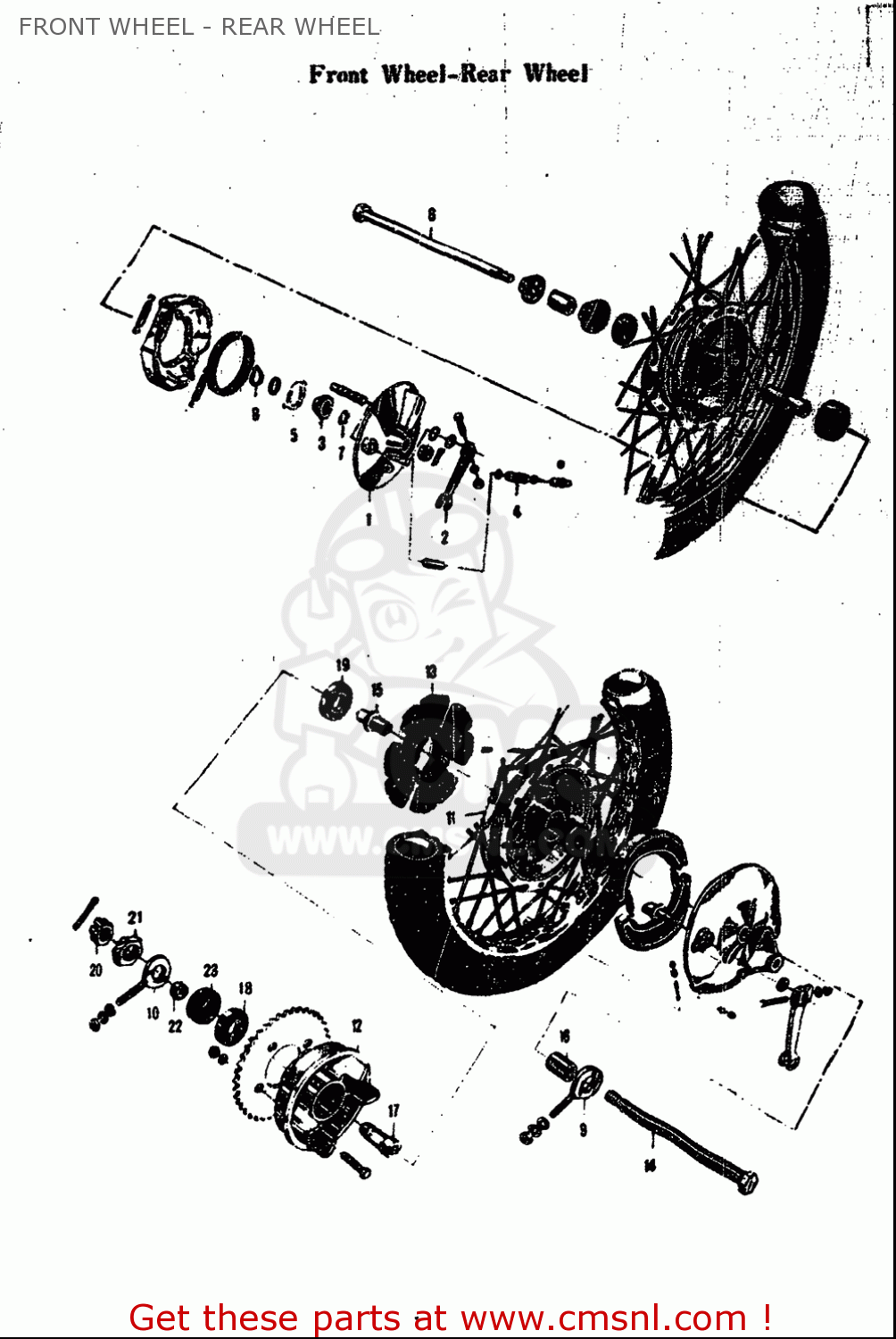 FRONT WHEEL - REAR WHEEL M15 M15D M12 1968 USA (E03)
