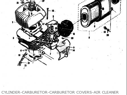 CYLINDER-CARBURETOR-CARBURETOR COVERS-AIR CLEANER - M15 M15D M12 1968 USA (E03)