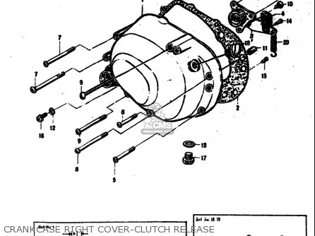 CRANKCASE RIGHT COVER-CLUTCH RELEASE - M15 M15D M12 1968 USA (E03)