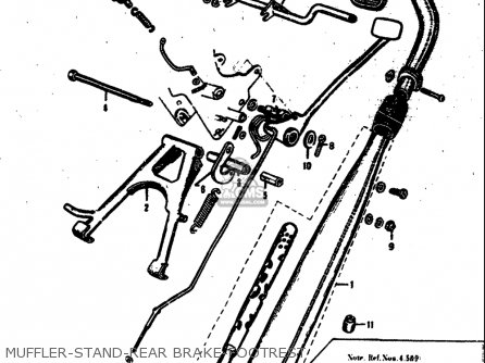 MUFFLER-STAND-REAR BRAKE-FOOTREST - M15 M15D M12 1968 USA (E03)