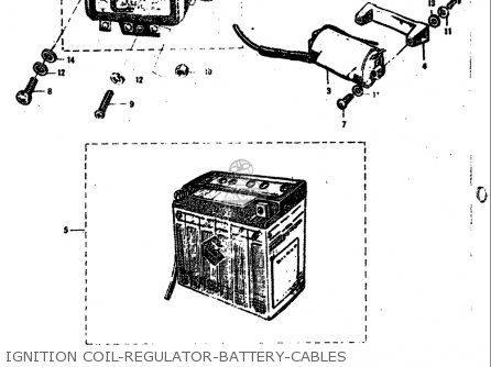 IGNITION COIL-REGULATOR-BATTERY-CABLES - M15 M15D M12 1968 USA (E03)